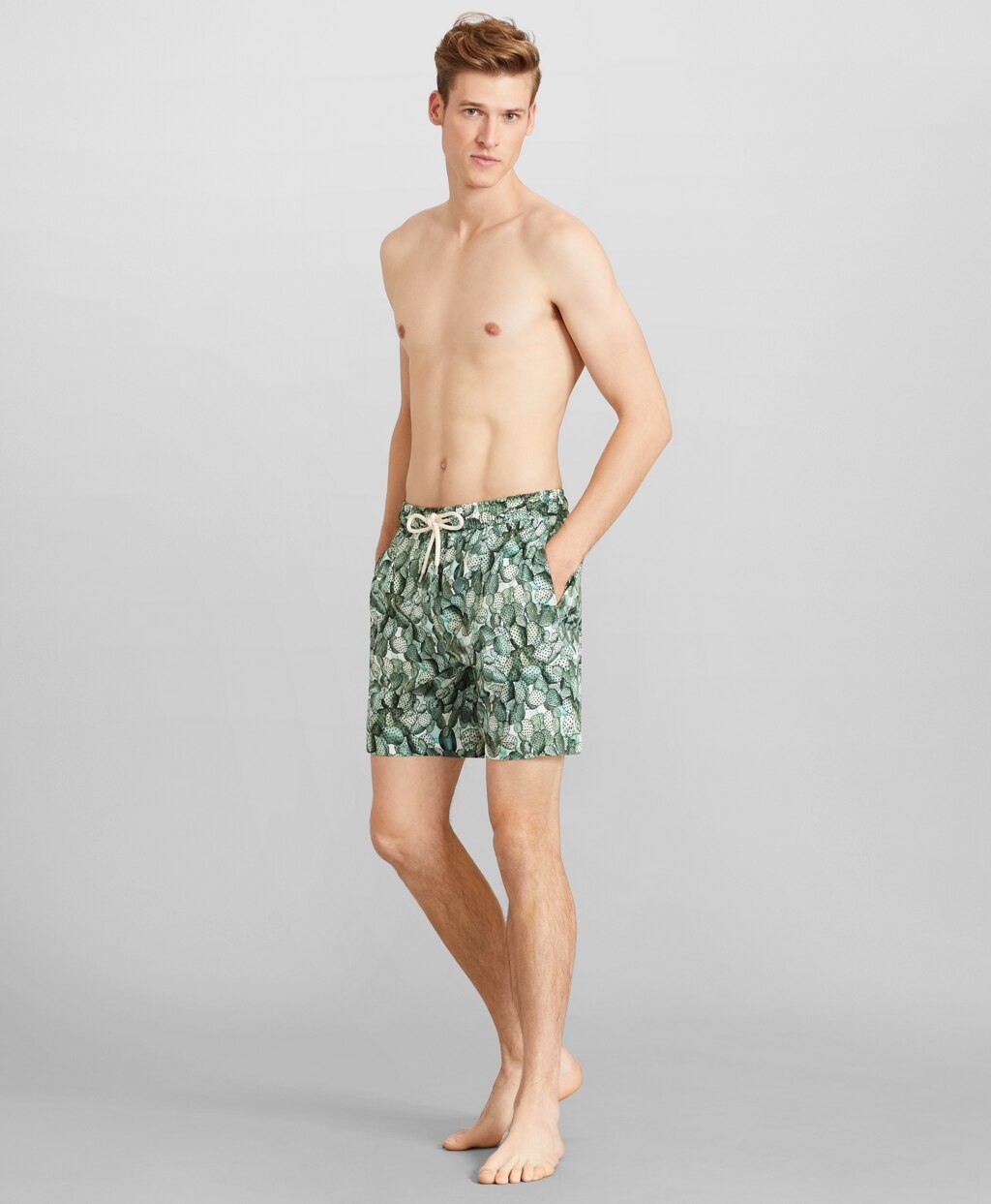 Brooks Brothers Men Montauk 6" Cactus Print Swim Trunks
