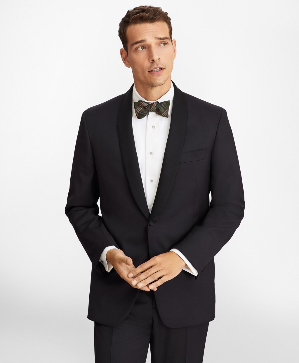 Brooks Brothers Men Regent Fit One-Button Shawl Collar 1818 Tuxedo