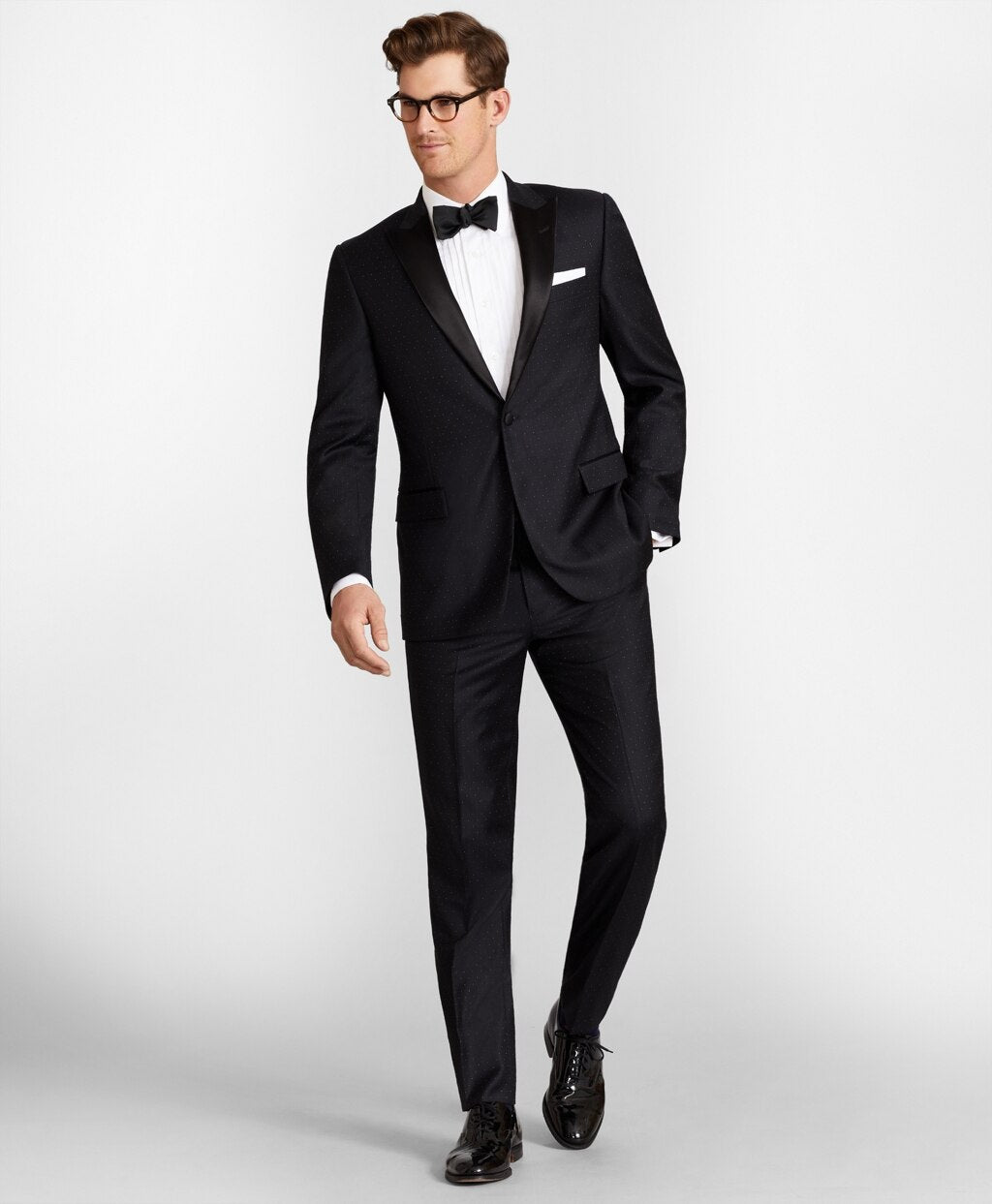 Brooks Brothers Men Regent Fit One-Button Dotted 1818 Tuxedo