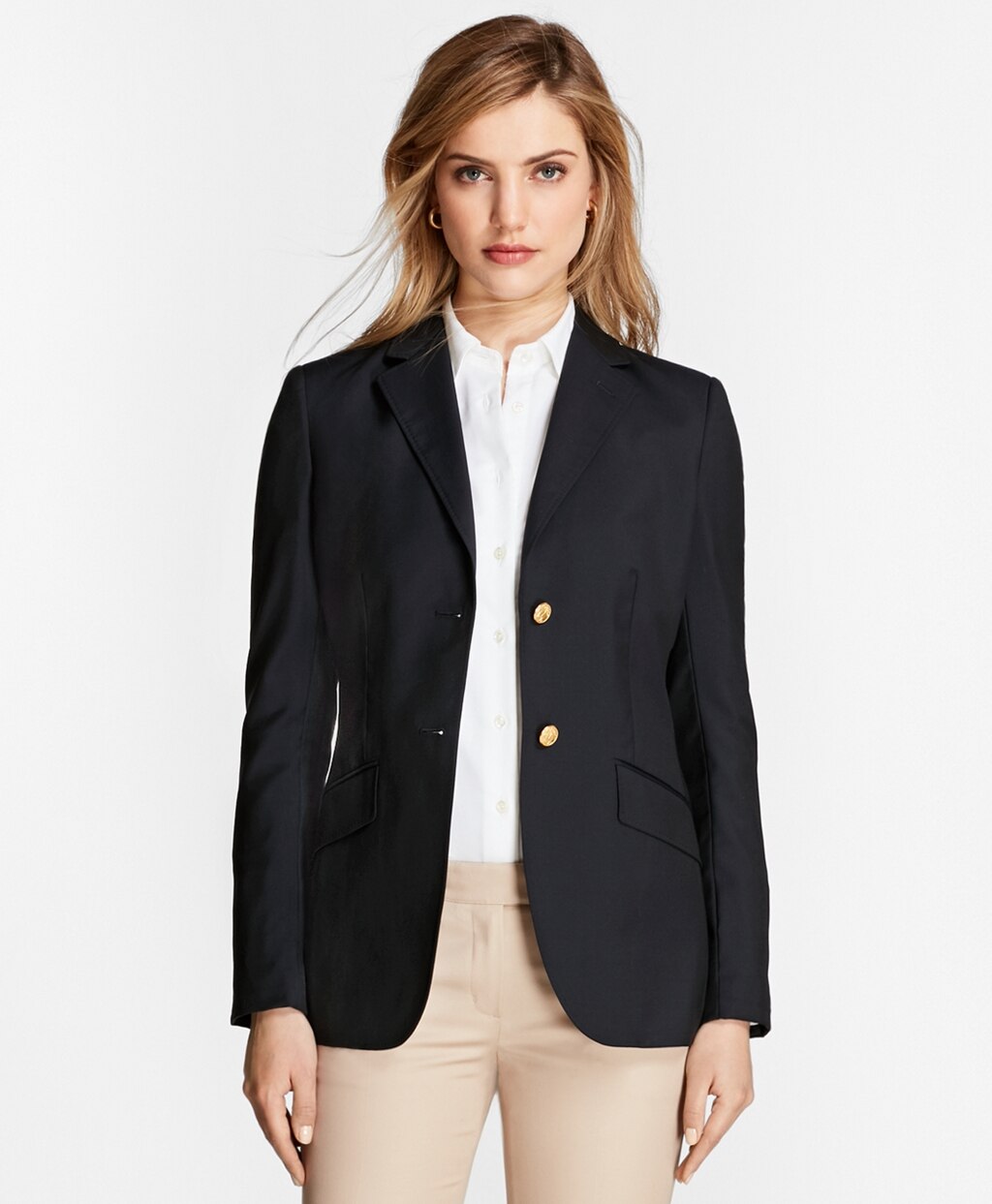 Brooks Brothers Women Petite Two-Button Wool Blazer