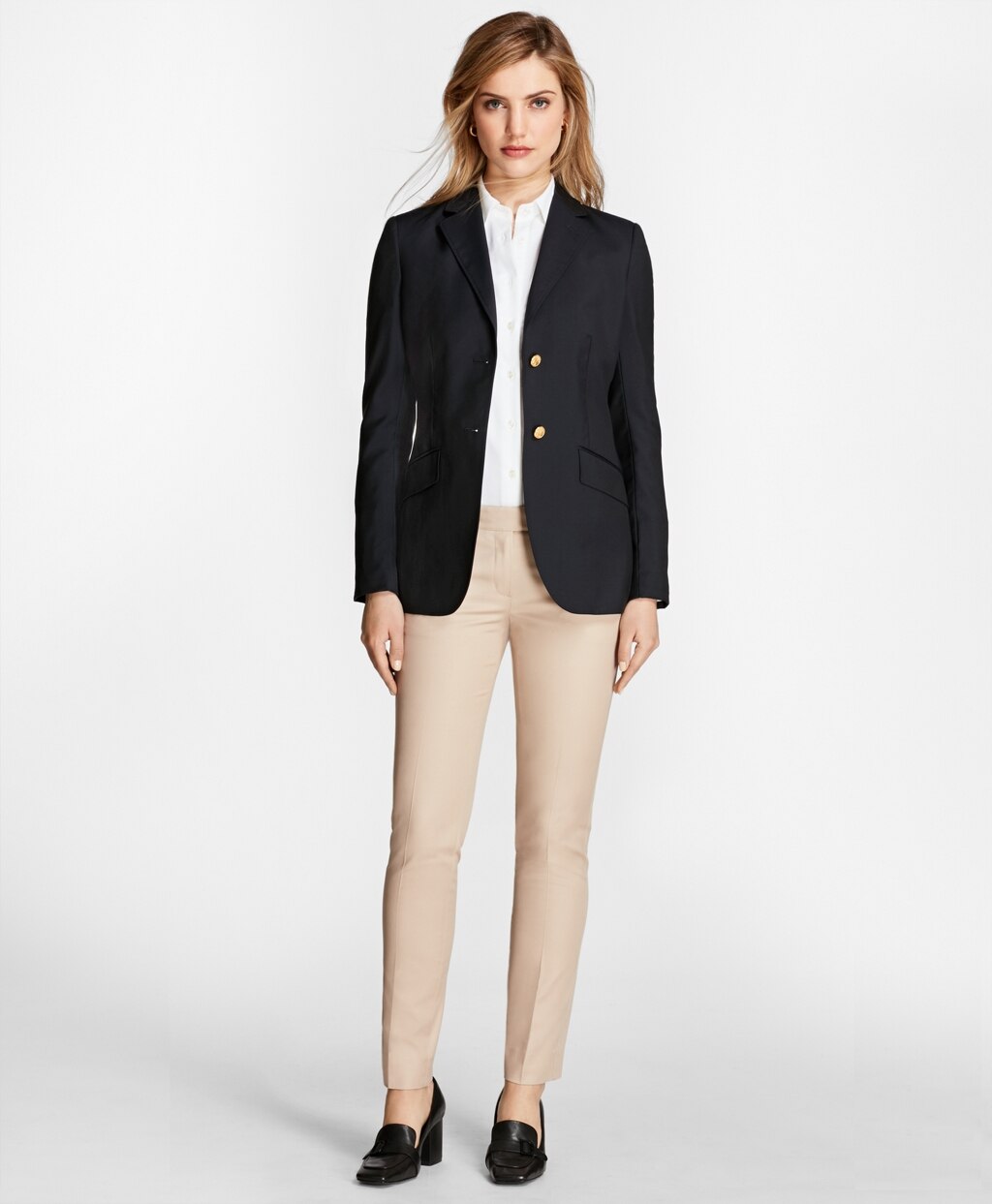 Brooks Brothers Women Petite Two-Button Wool Blazer