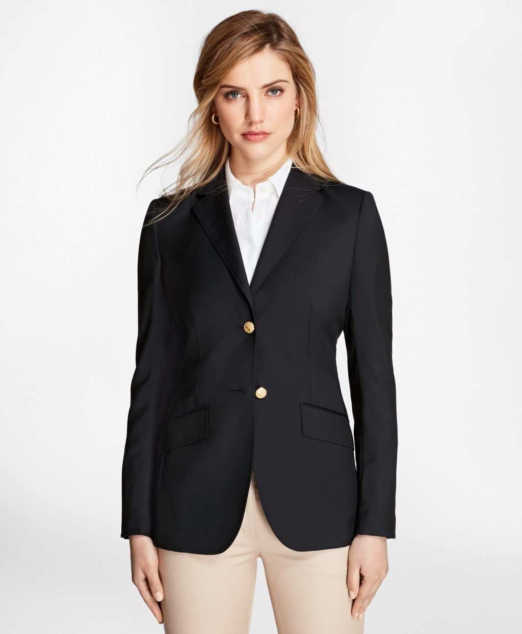 Brooks Brothers Women Petite Two-Button Wool Blazer
