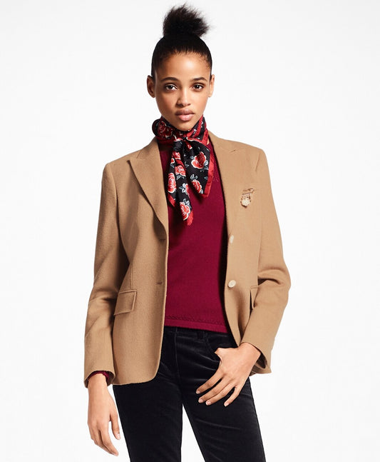 Brooks Brothers Women Petite Camel Hair Jacket