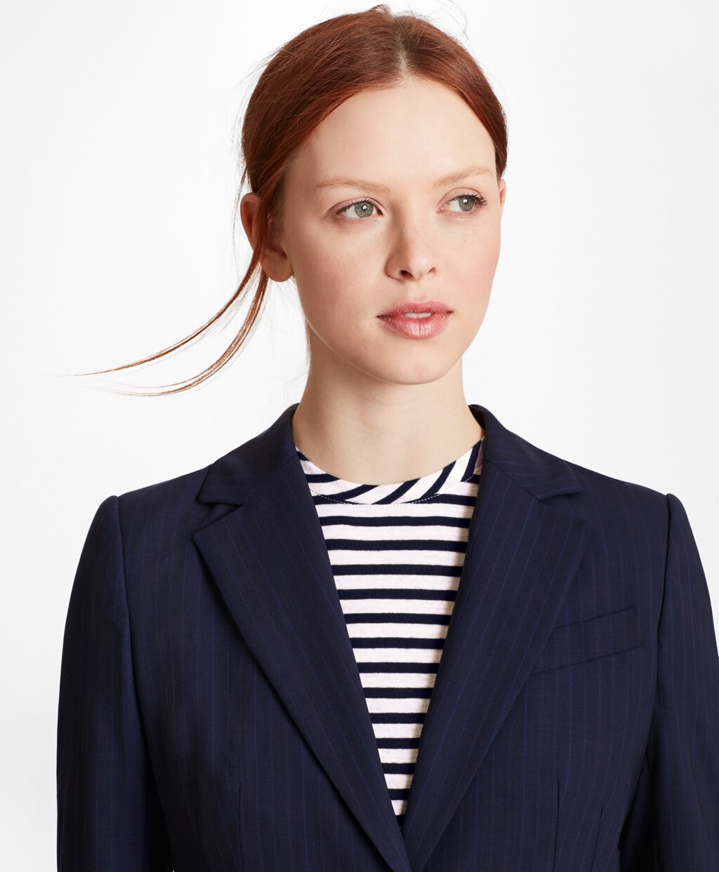 Brooks Brothers Women Petite Pinstripe BrooksCool® Merino Wool Jacket