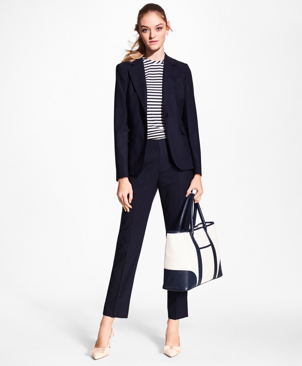 Brooks Brothers Women Petite Pinstripe BrooksCool® Merino Wool Jacket