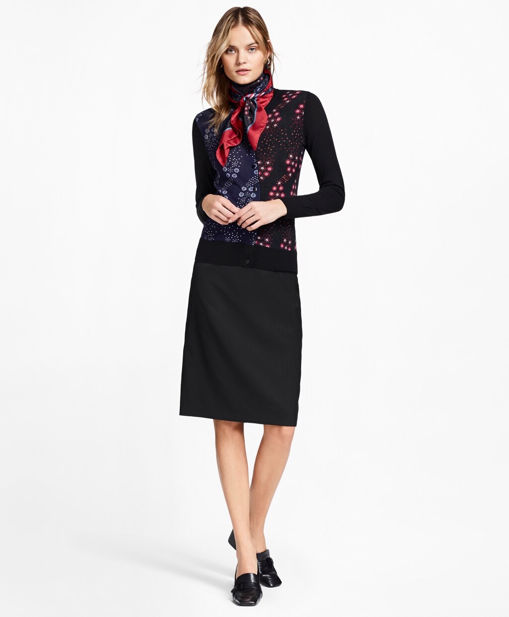 Brooks Brothers Women Petite Wool Pencil Skirt