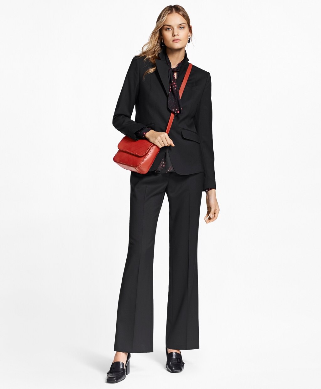 Brooks Brothers Women Petite Wool Wide-Leg Pants