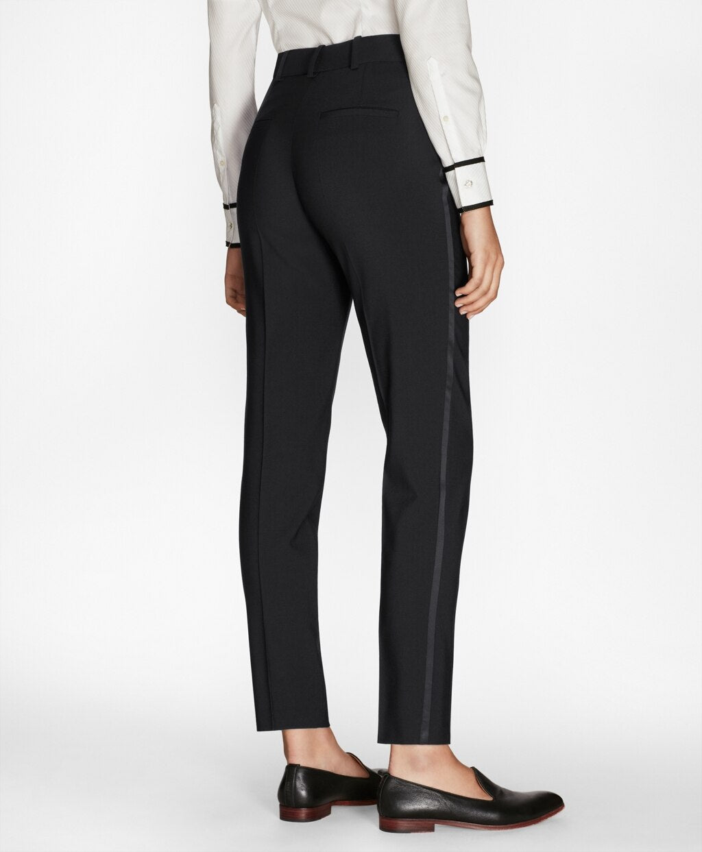 Brooks Brothers Women Petite Slim-Fit Stretch-Wool Crepe Tuxedo Pants