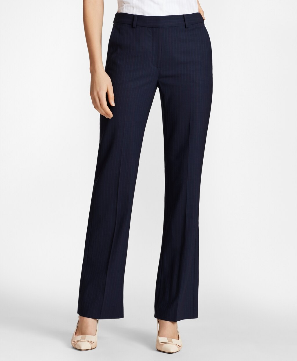 Brooks Brothers Women Petite Pinstripe BrooksCool® Merino Wool Pants