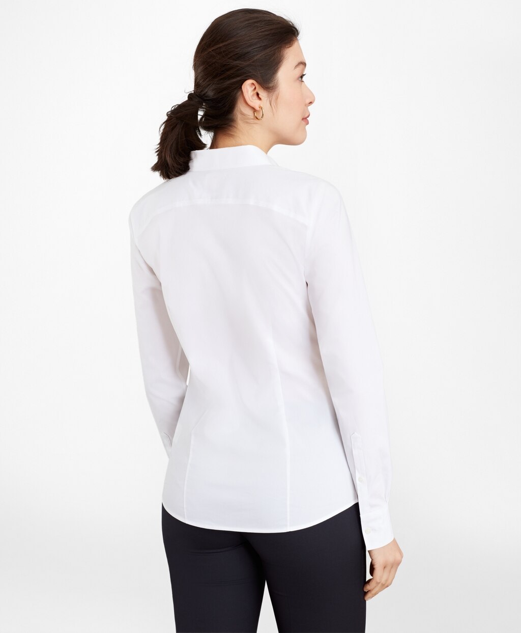 Brooks Brothers Women Petite Tailored-Fit Performance Non-Iron COOLMAX® Poplin Shirt