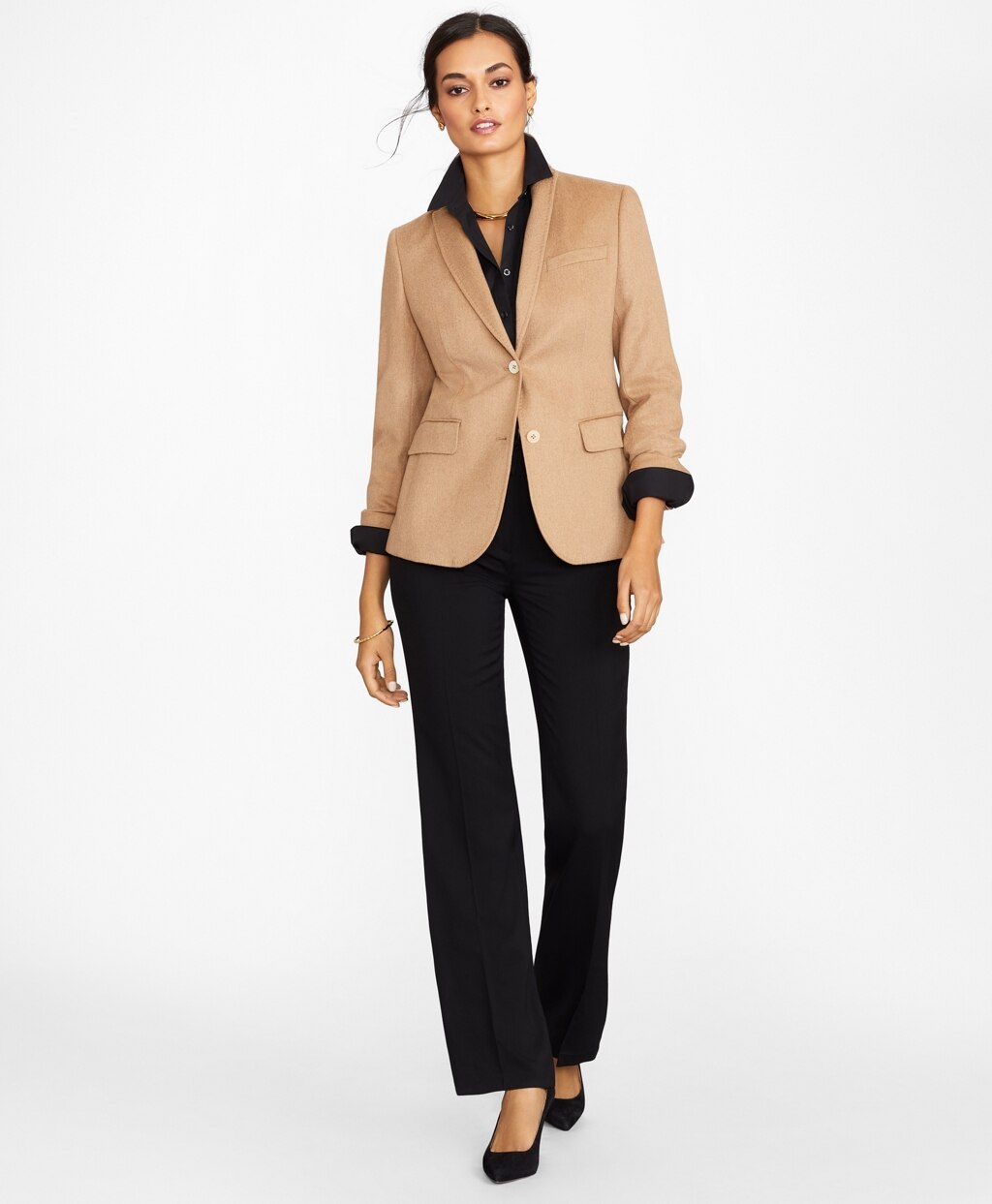 Brooks Brothers Women Petite Non-Iron Tailored-Fit Stretch Supima® Cotton Dress Shirt