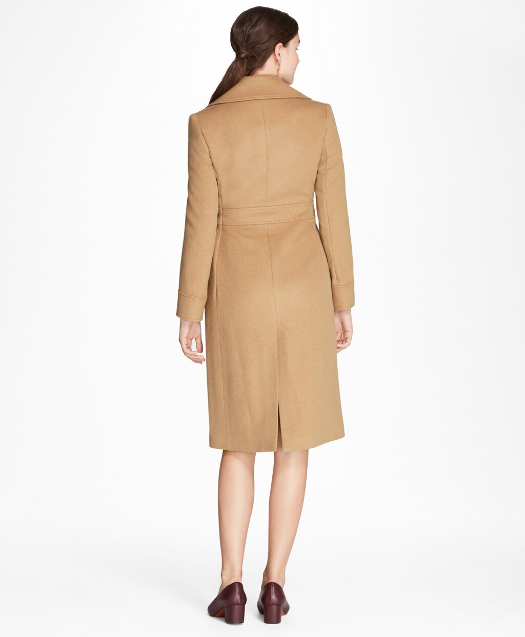 Brooks Brothers Women Petite Camel Hair Polo Coat