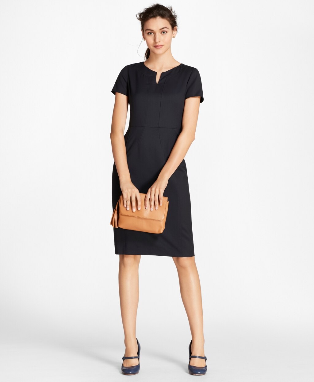 Brooks Brothers Women Petite Wool Sheath Dress