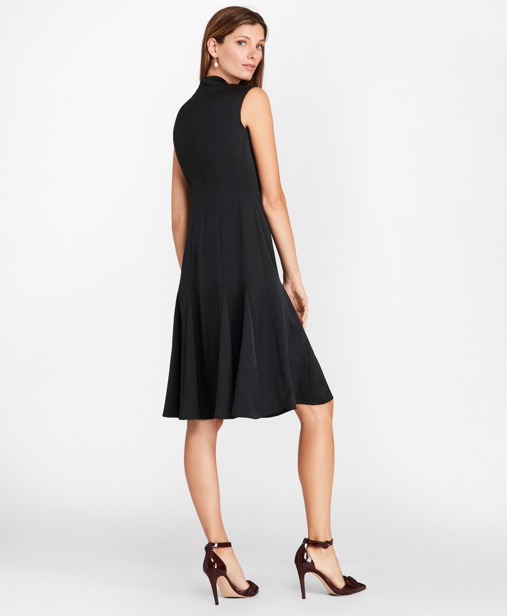 Brooks Brothers Women Petite Beaded Satin A-Line Dress