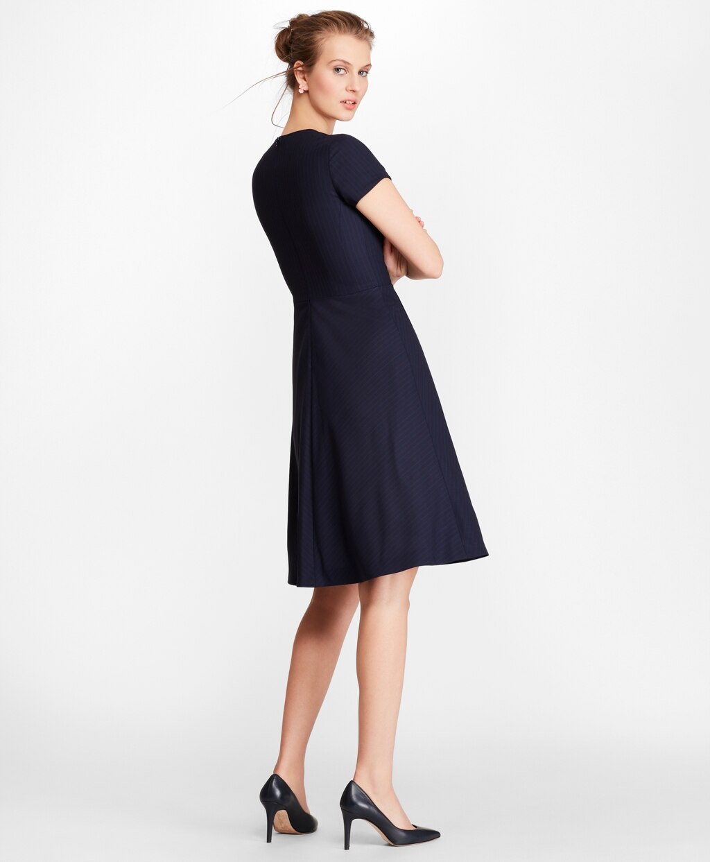 Brooks Brothers Women Petite Pinstripe BrooksCool® Merino Dress