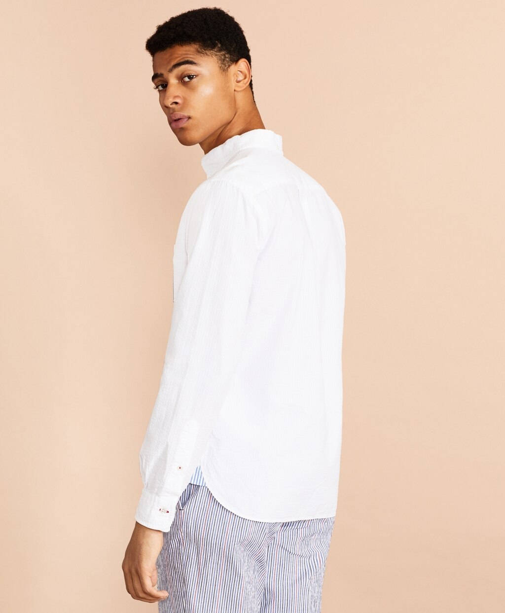 Brooks Brothers Men Seersucker Striped-Pocket Shirt