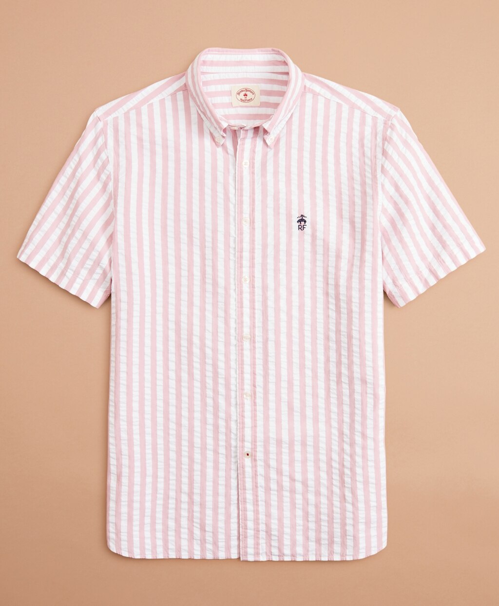Brooks Brothers Men Broad Striped Seersucker Short-Sleeve Shirt