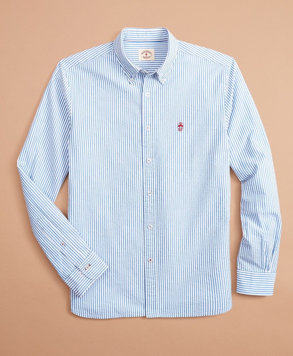 Brooks Brothers Men Striped Seersucker Shirt