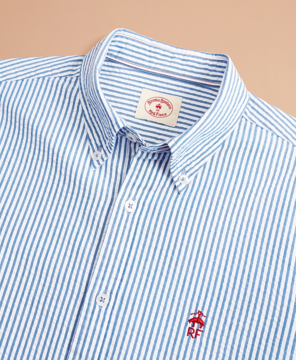 Brooks Brothers Men Striped Seersucker Shirt