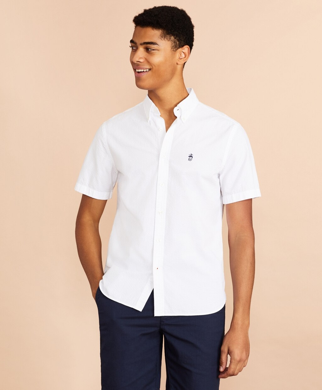 Brooks Brothers Men Seersucker Short-Sleeve Shirt