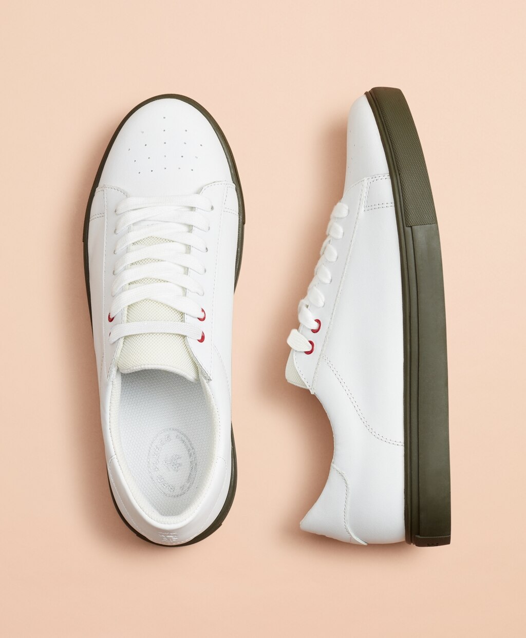 Brooks Brothers Men Color-Contrast Leather Sneakers