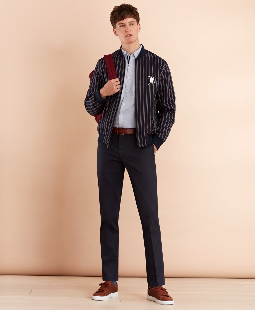 Brooks Brothers Men Stretch Cotton Twill Trousers