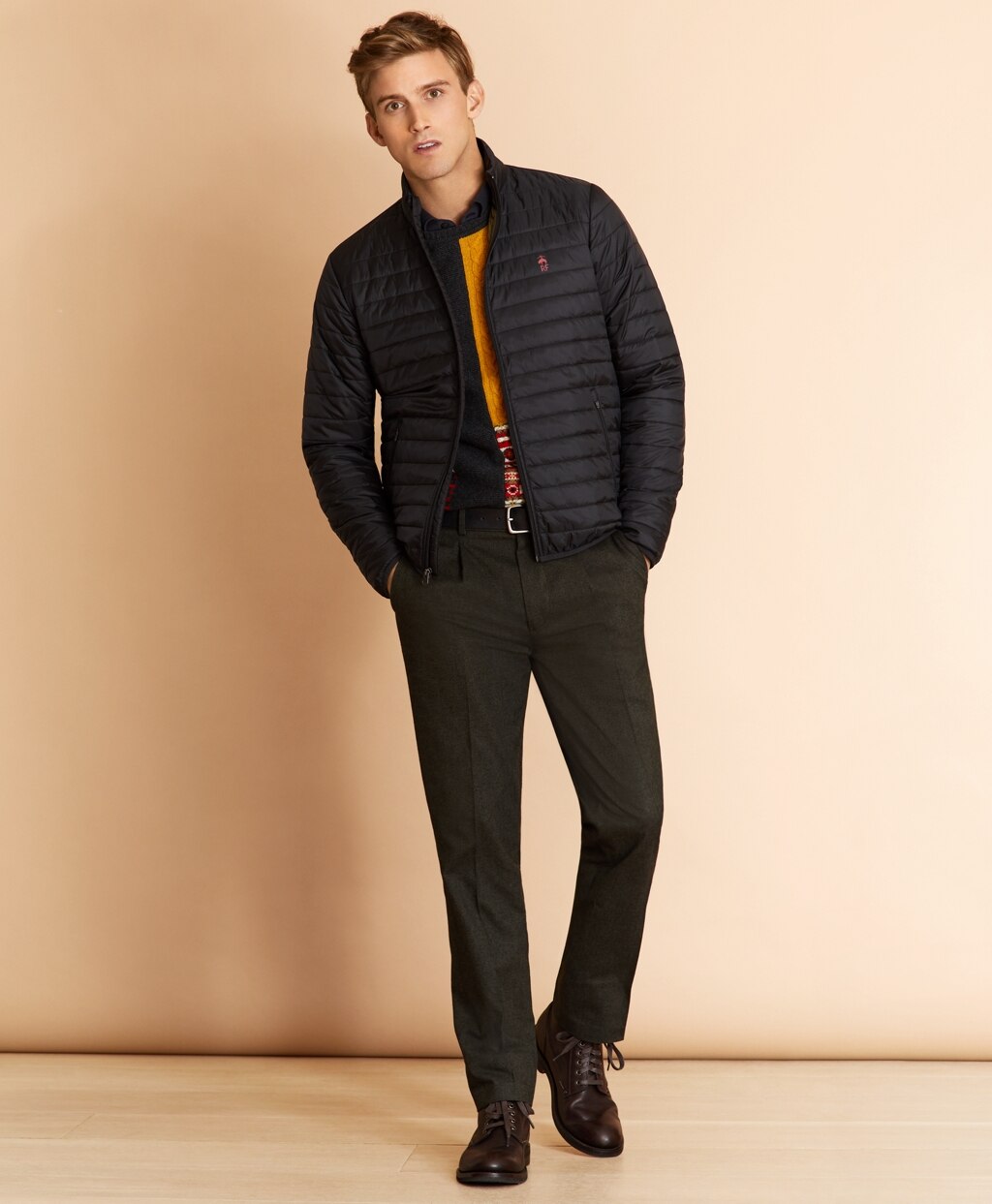 Brooks Brothers Men Water-Resistant Puffer Jacket