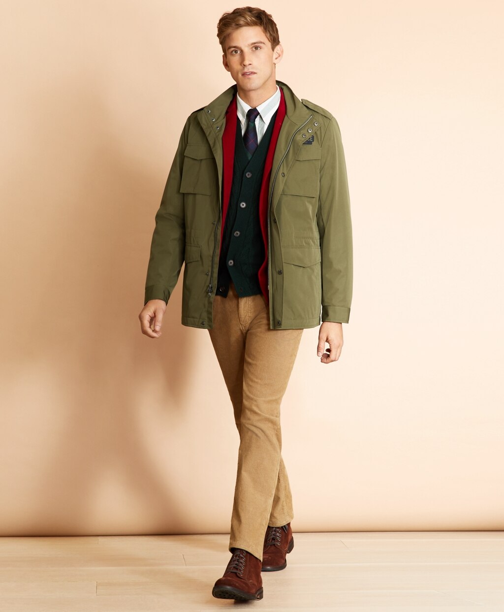 Brooks Brothers Men Four-Pocket Field Jacket with Removable Vest