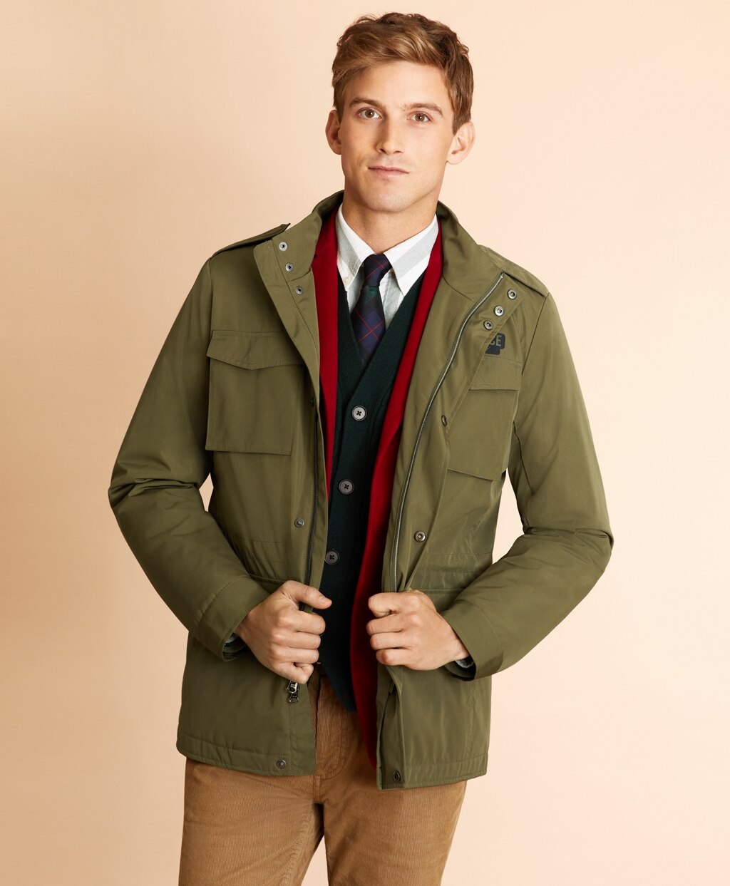 Brooks Brothers Men Four-Pocket Field Jacket with Removable Vest