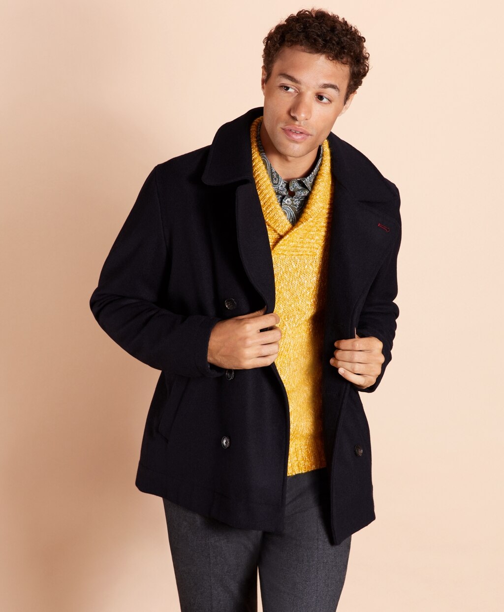 Brooks Brothers Men Wool Peacoat