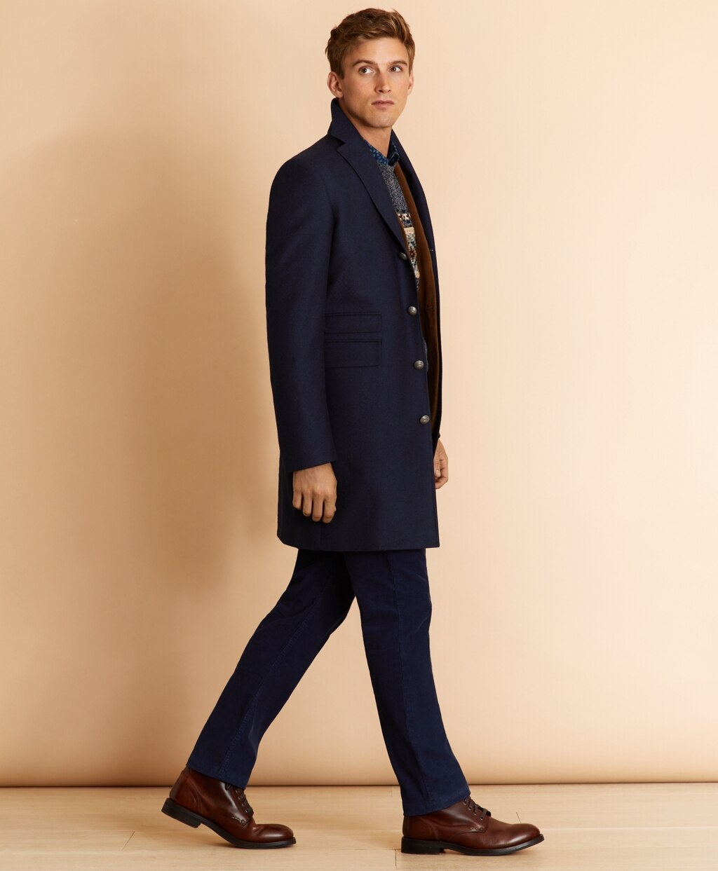 Brooks Brothers Men Wool-Blend Topcoat