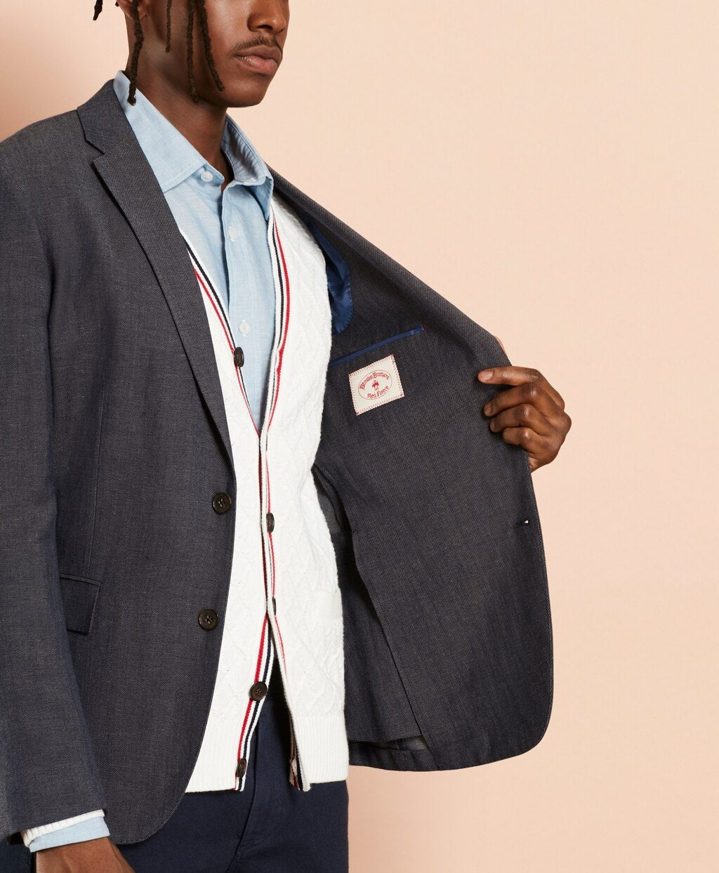 Brooks Brothers Men Linen-Blend Twill Sport Coat