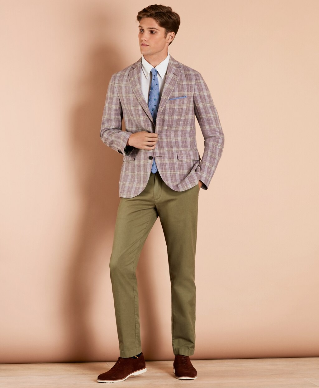 Brooks Brothers Men Plaid Linen Sport Coat