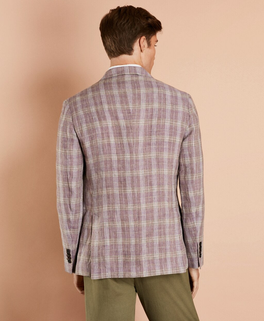 Brooks Brothers Men Plaid Linen Sport Coat