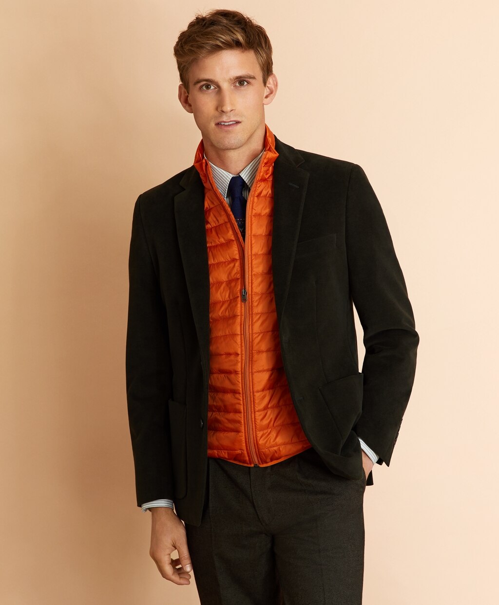 Brooks Brothers Men Moleskin Two-Button Sport Coat