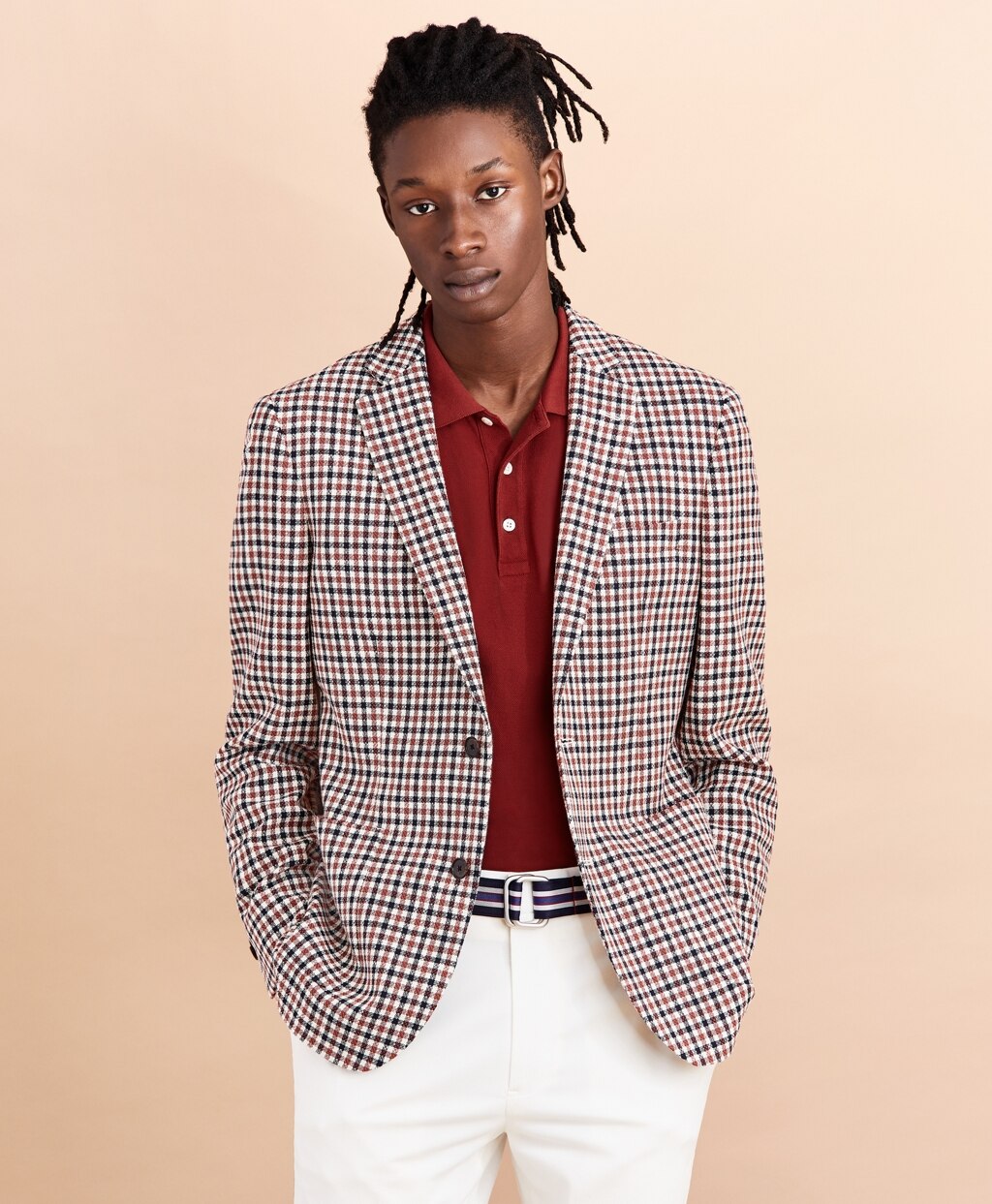 Brooks Brothers Men Two-Button Gingham Sport Coat