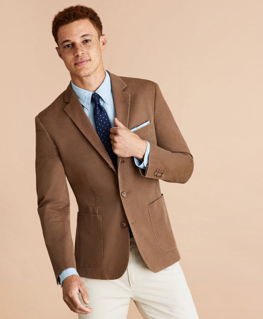 Brooks Brothers Men Stretch Cotton Three-Button Sport Coat