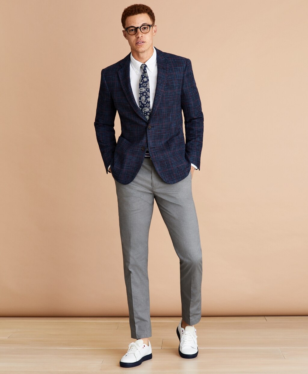 Brooks Brothers Men Wool-Blend Plaid Sport Coat