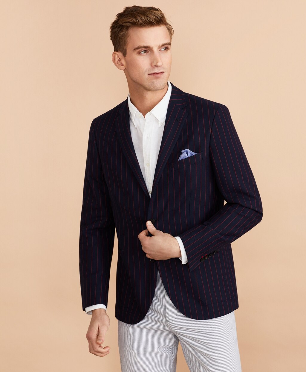 Brooks Brothers Men Striped Cotton Sport Coat
