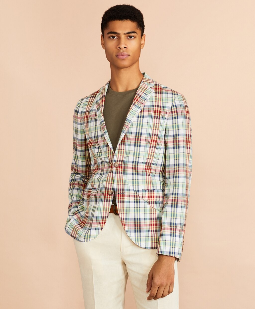Brooks Brothers Men Madras Cotton Sport Coat