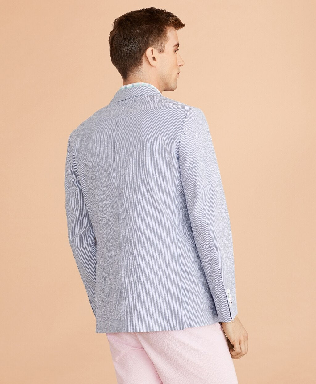 Brooks Brothers Men Striped Seersucker Sport Coat