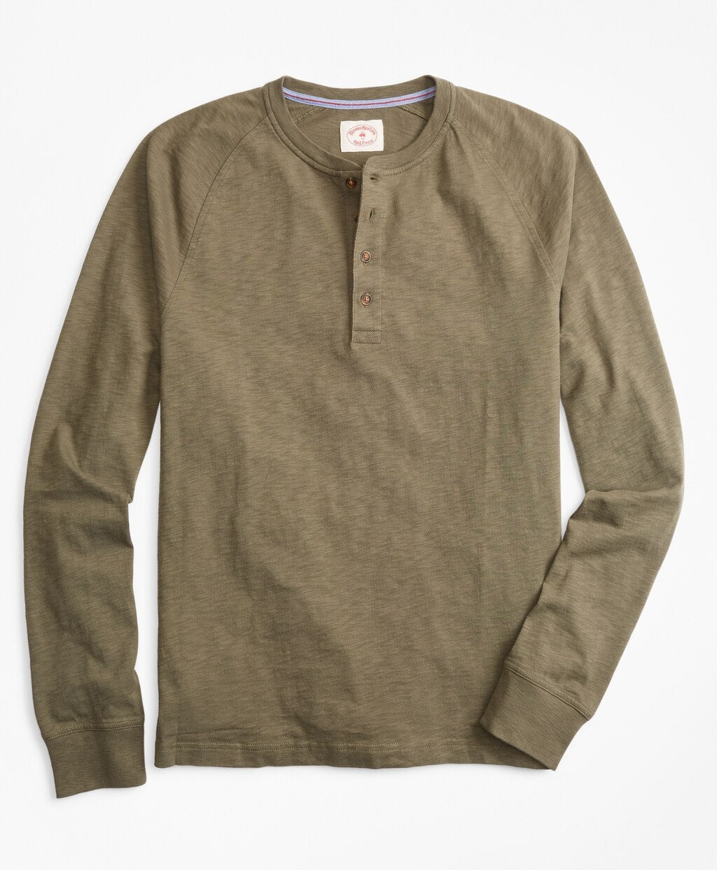 Brooks Brothers Men Slub Cotton Jersey Henley