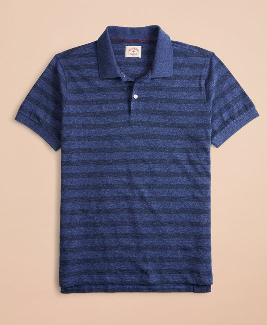Brooks Brothers Men Striped Slub Cotton Jersey Polo Shirt
