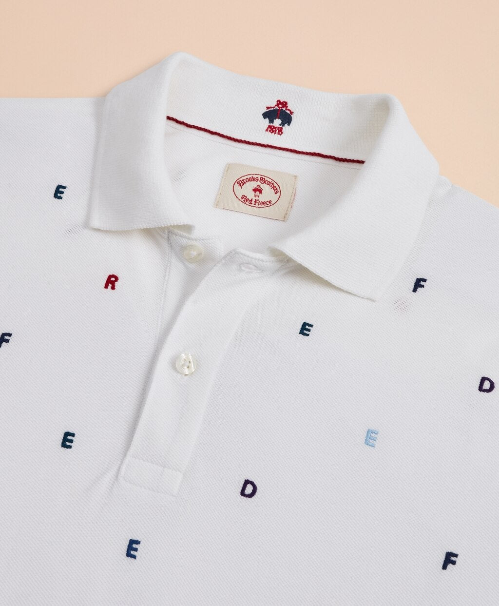 Brooks Brothers Men Embroidered Letter Pique Polo Shirt