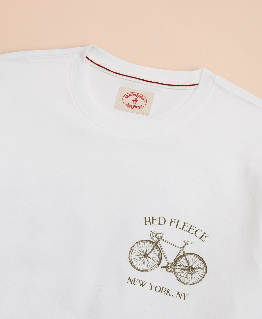 Brooks Brothers Men Red Fleece Bicycle Graphic T-Shirt