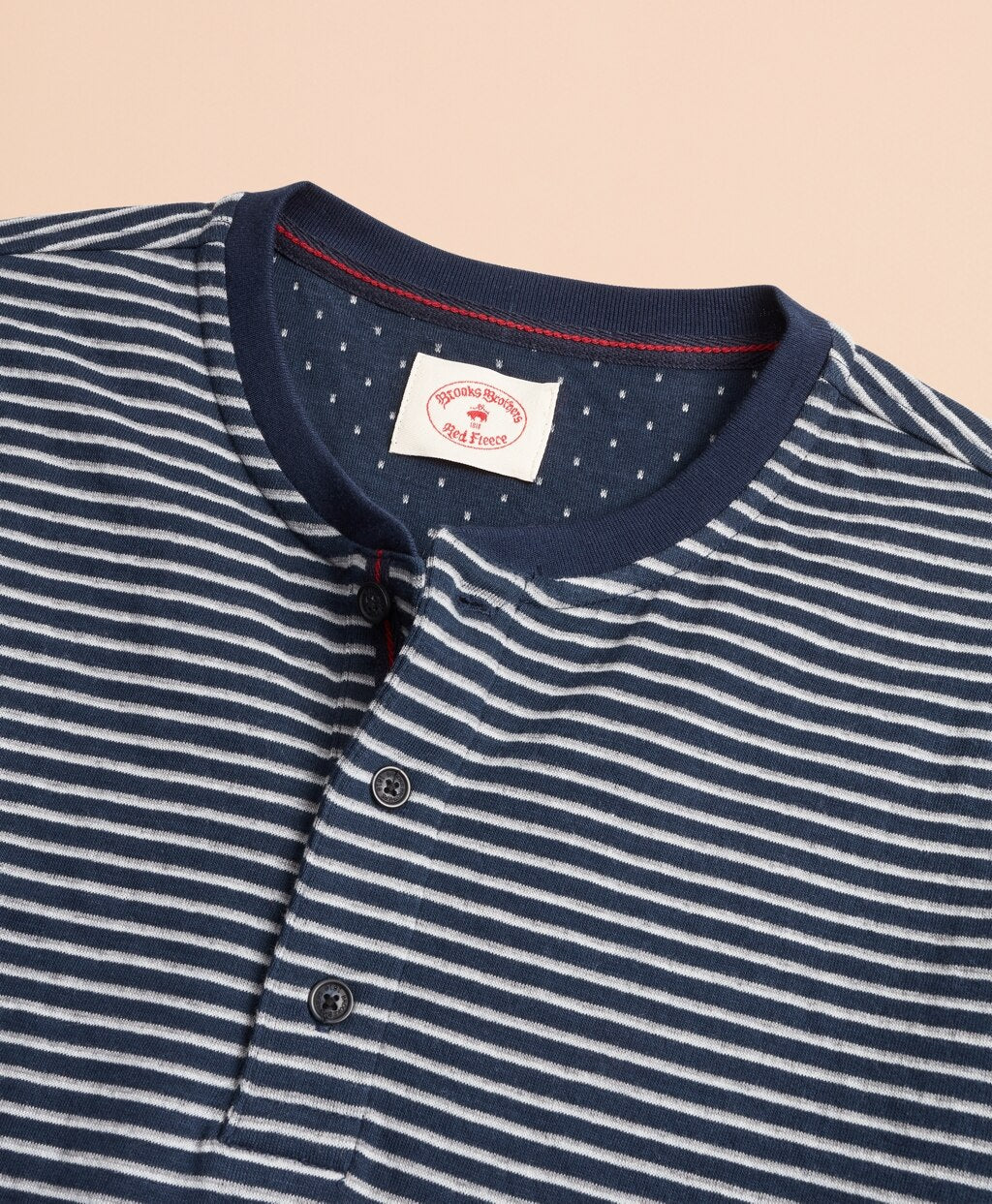 Brooks Brothers Men Striped Double-Knit Long-Sleeve Henley