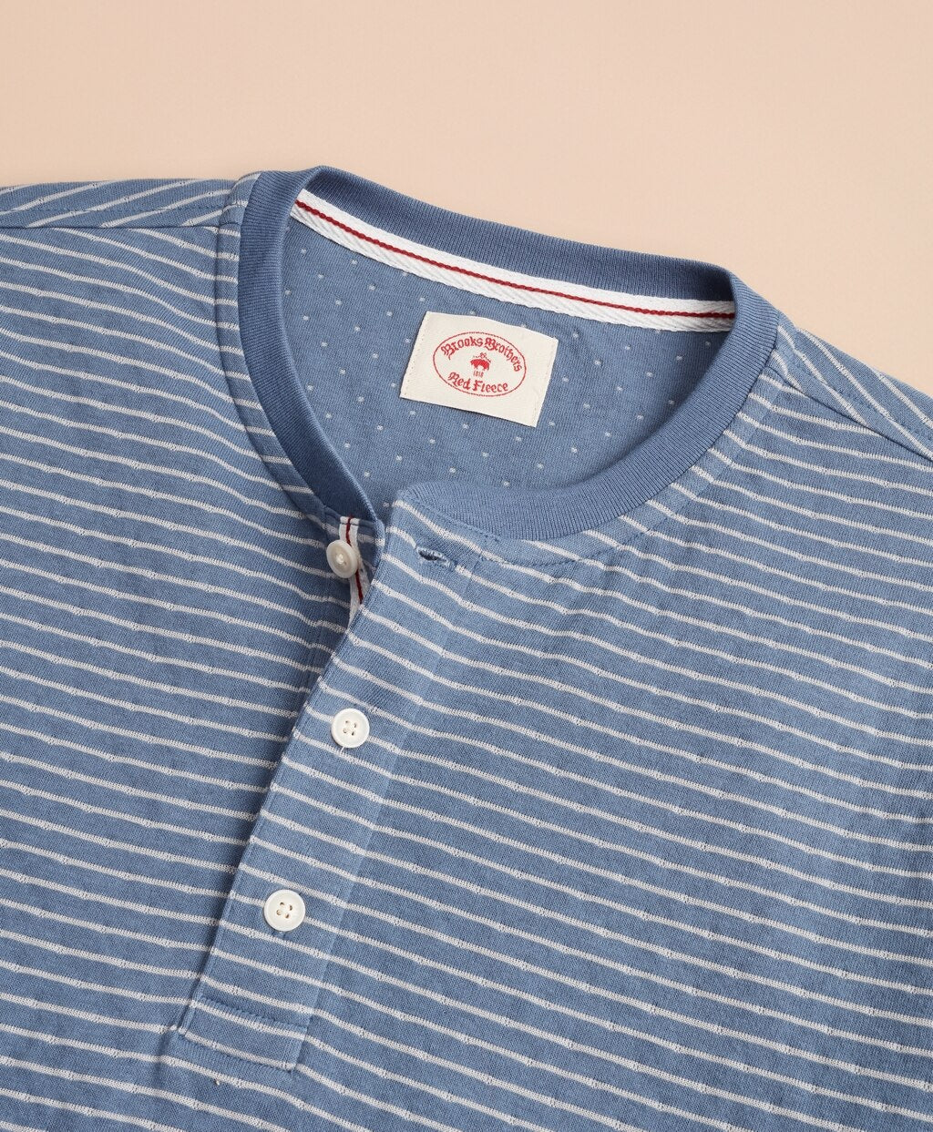Brooks Brothers Men Striped Double-Knit Long-Sleeve Henley