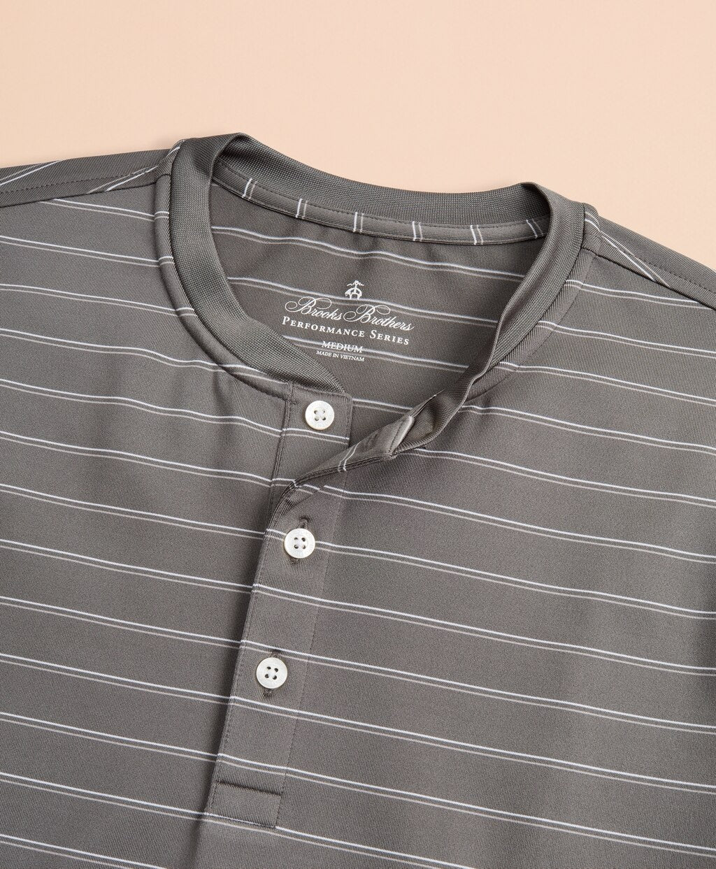 Brooks Brothers Men Performance Series Striped Long-Sleeve Henley