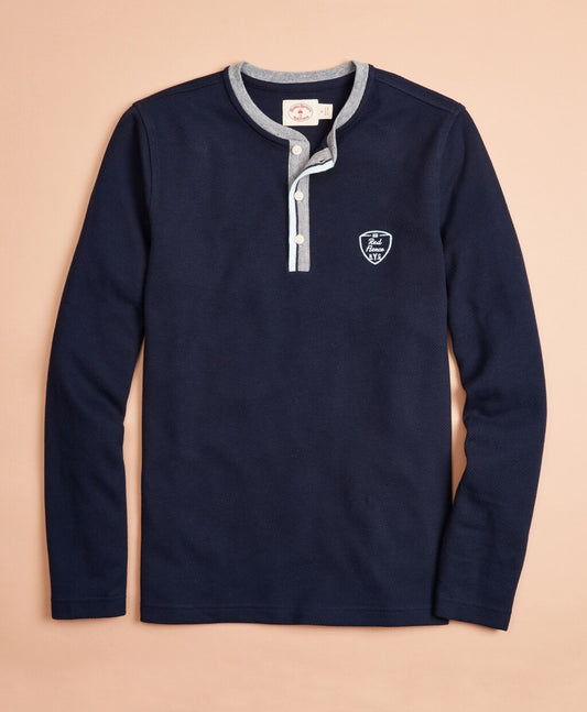 Brooks Brothers Men Double-Knit Jacquard Henley