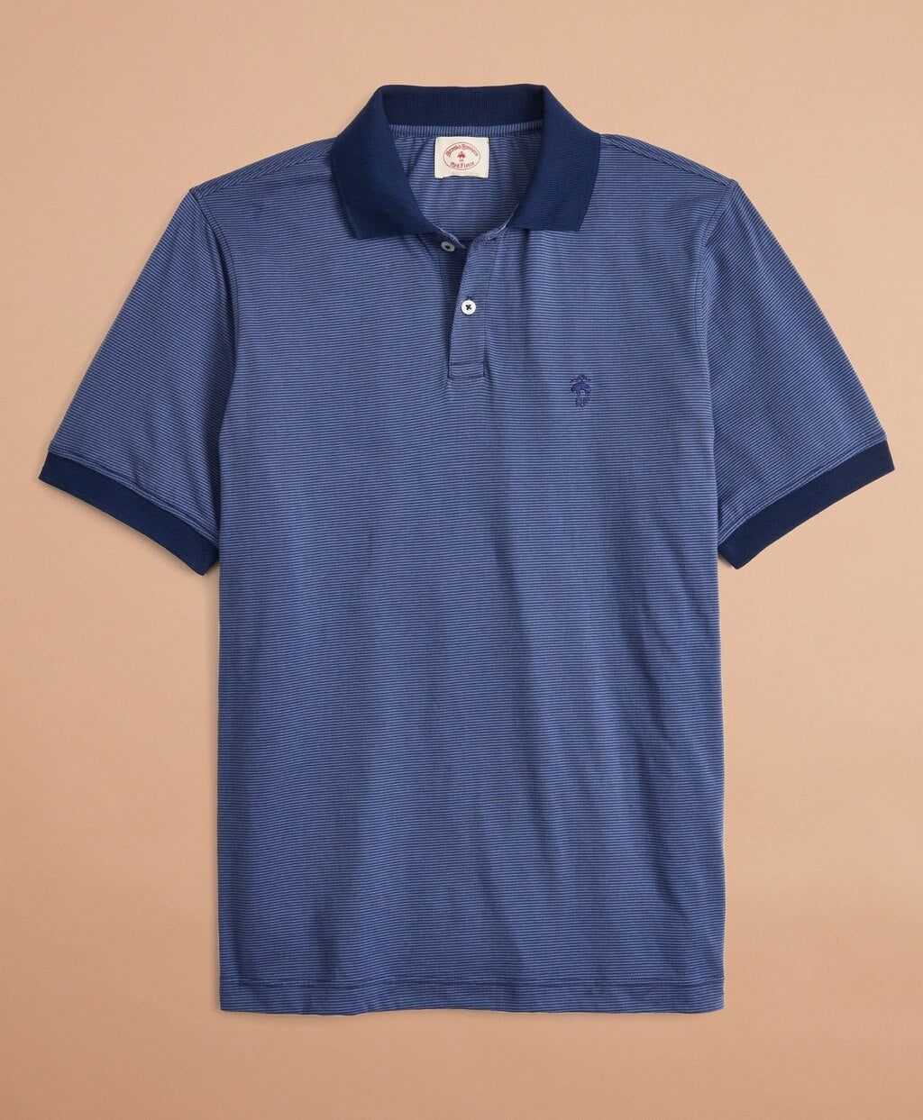 Brooks Brothers Men Cotton Jersey Mini-Stripe Polo Shirt